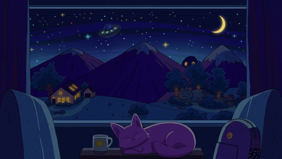 Purrple Cat lofi video artwork